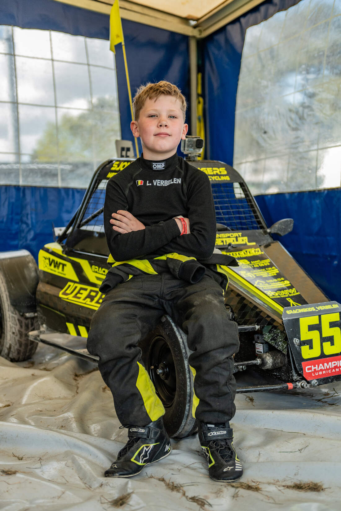 Lex Verbelen op zijn mini-buggy #55