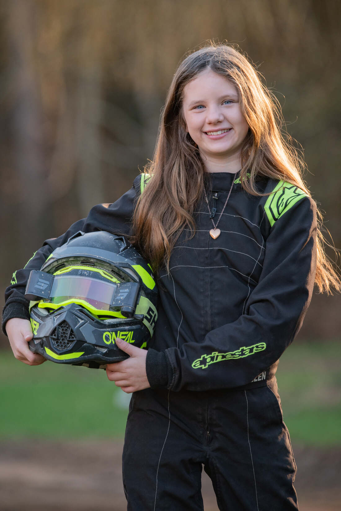 Liz Verbelen met haar helm